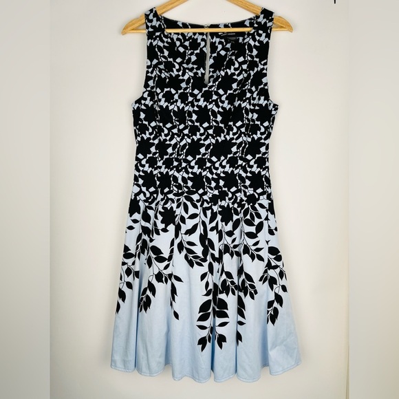 Maggy London Dresses & Skirts - Maggy London Blue and Black Floral A-Line Dress